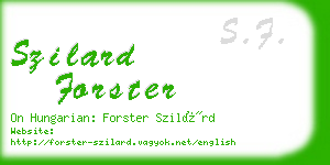 szilard forster business card